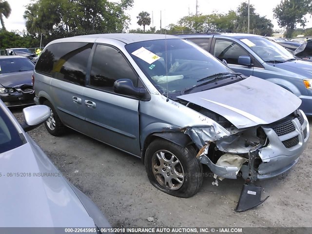 1D4GP45R14B534467 - 2004 DODGE CARAVAN SXT BLUE photo 1