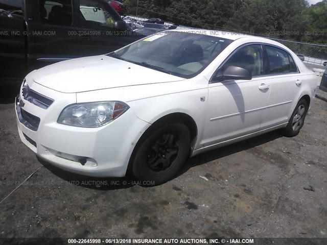 1G1ZG57B484211738 - 2008 CHEVROLET MALIBU LS WHITE photo 2