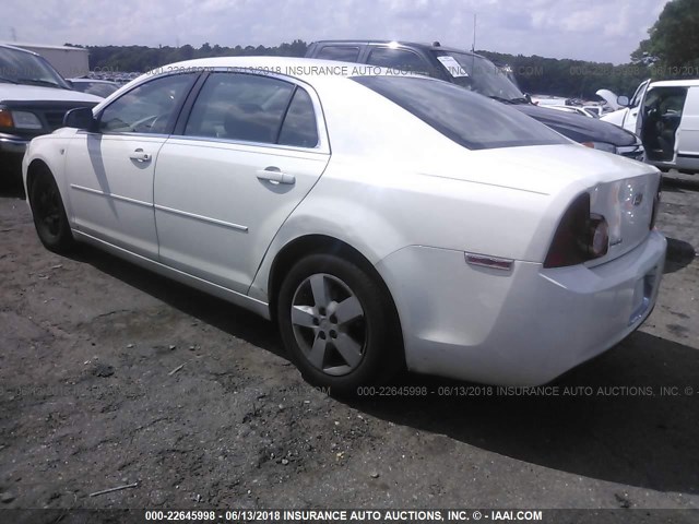 1G1ZG57B484211738 - 2008 CHEVROLET MALIBU LS WHITE photo 3