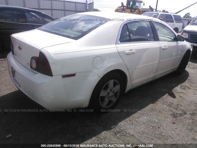 1G1ZG57B484211738 - 2008 CHEVROLET MALIBU LS WHITE photo 4