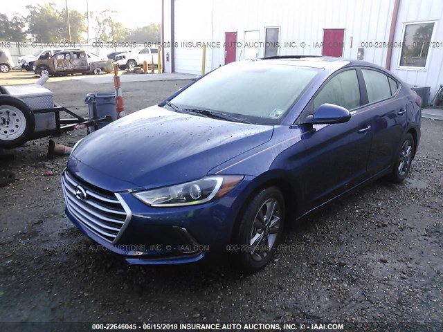 5NPD84LF0HH160136 - 2017 HYUNDAI ELANTRA SE/VALUE/LIMITED BLUE photo 2