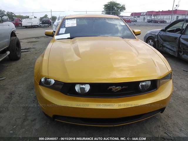 1ZVBP8CF0C5204448 - 2012 FORD MUSTANG GT YELLOW photo 6