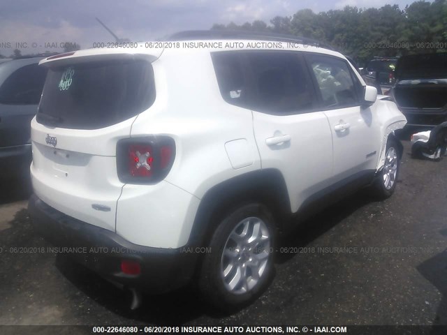 ZACCJABT2GPC50075 - 2016 JEEP RENEGADE LATITUDE WHITE photo 4