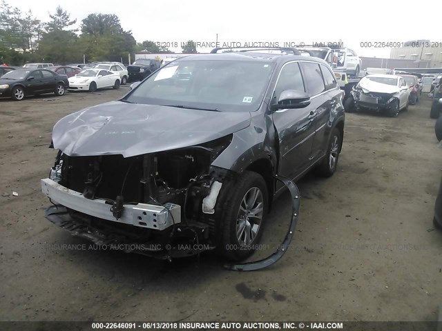 5TDBKRFH3GS292819 - 2016 TOYOTA HIGHLANDER LE/LE PLUS GRAY photo 2