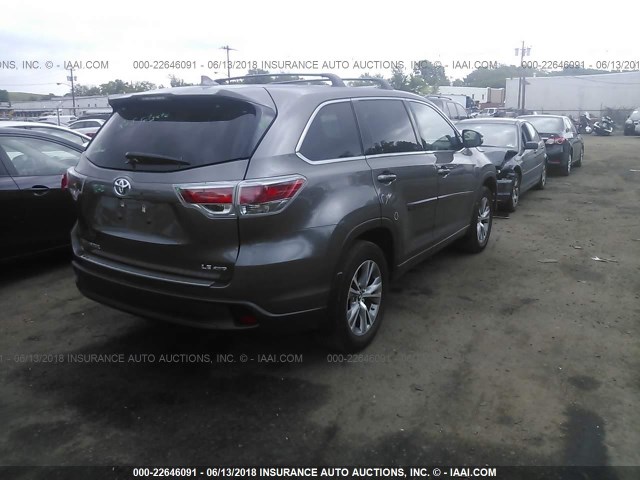 5TDBKRFH3GS292819 - 2016 TOYOTA HIGHLANDER LE/LE PLUS GRAY photo 4