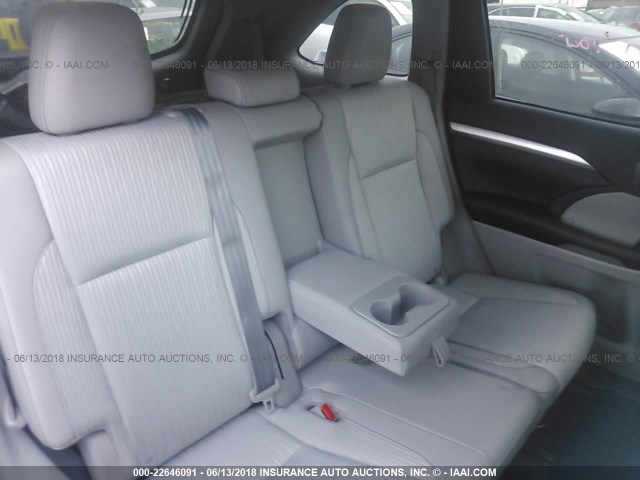 5TDBKRFH3GS292819 - 2016 TOYOTA HIGHLANDER LE/LE PLUS GRAY photo 8