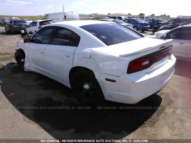 2C3CDXAT5EH362593 - 2014 DODGE CHARGER POLICE WHITE photo 3