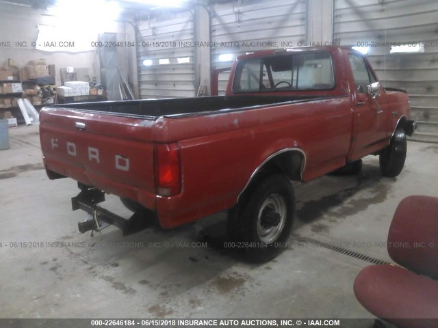 2FTHF25Y6MCA34793 - 1991 FORD F250 RED photo 4