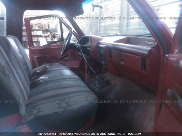 2FTHF25Y6MCA34793 - 1991 FORD F250 RED photo 5