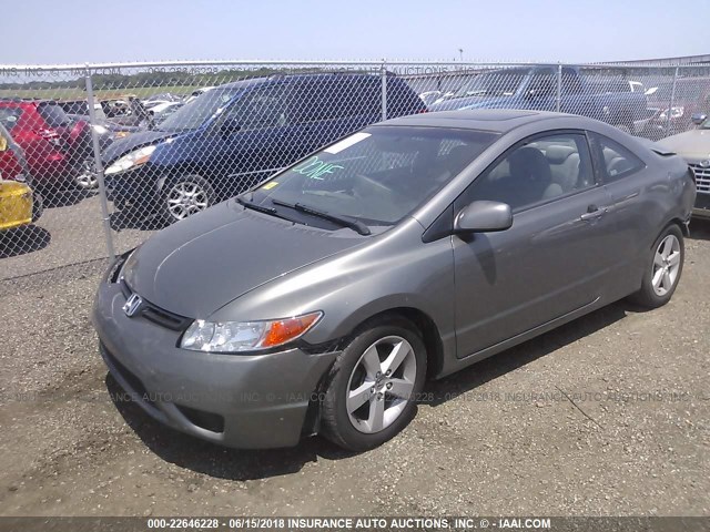 2HGFG12867H580487 - 2007 HONDA CIVIC EX GRAY photo 2