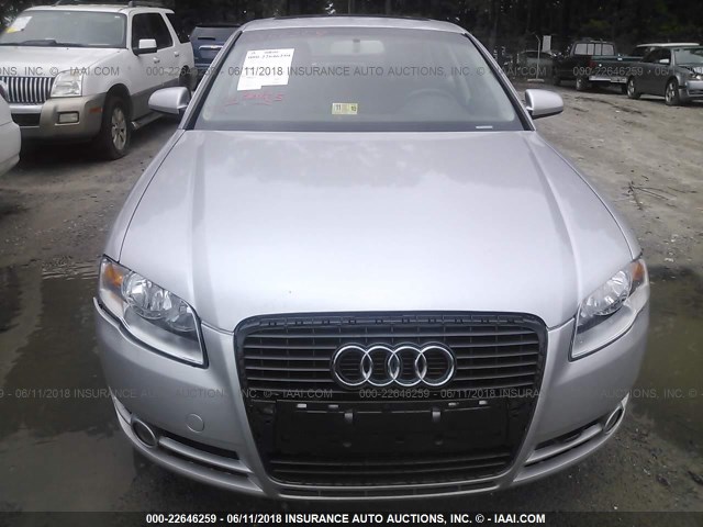 WAUDF78E16A100312 - 2006 AUDI A4 2.0T QUATTRO GRAY photo 6