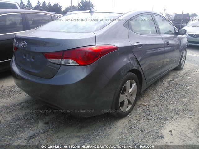 5NPDH4AE5DH365133 - 2013 HYUNDAI ELANTRA GLS/LIMITED GRAY photo 4