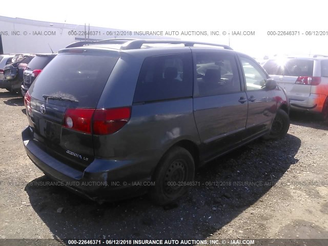 5TDZA23C16S398833 - 2006 TOYOTA SIENNA CE/LE BLUE photo 4