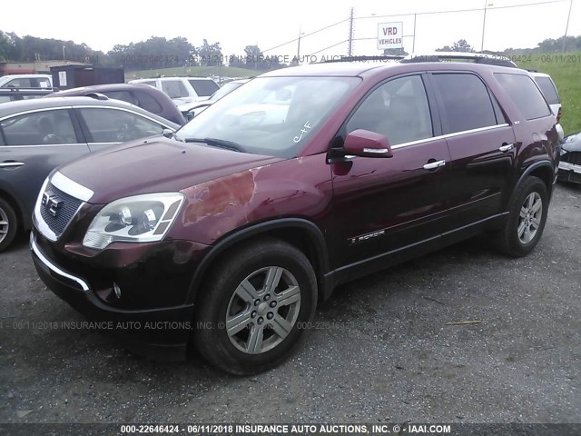 1GKER23757J169391 - 2007 GMC ACADIA SLT-1 MAROON photo 2