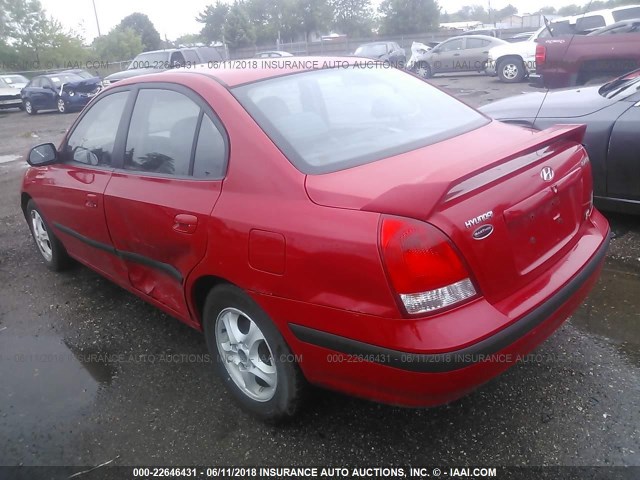 KMHDN45DX3U698938 - 2003 HYUNDAI ELANTRA GLS/GT RED photo 3