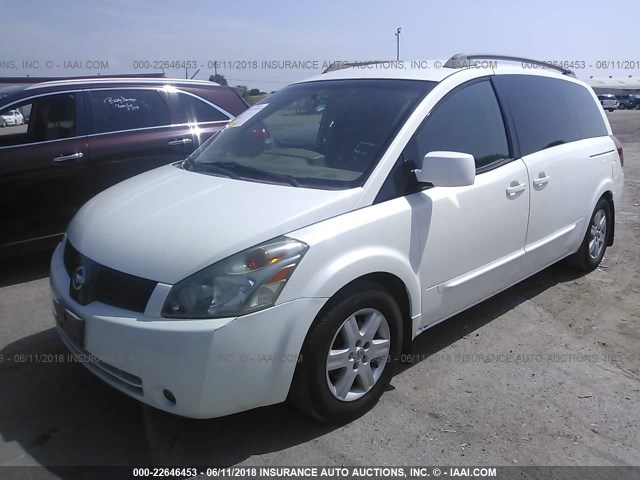 5N1BV28U65N122297 - 2005 NISSAN QUEST S/SE/SL WHITE photo 2