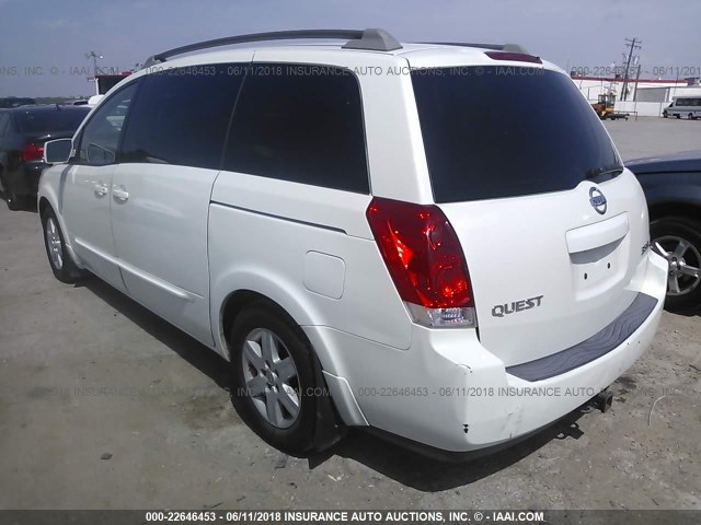 5N1BV28U65N122297 - 2005 NISSAN QUEST S/SE/SL WHITE photo 3