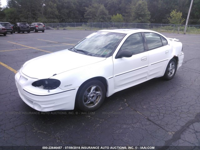 1G2NW52E62M611001 - 2002 PONTIAC GRAND AM GT WHITE photo 2