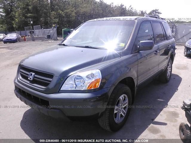 2HKYF184X3H612079 - 2003 HONDA PILOT EX GRAY photo 2