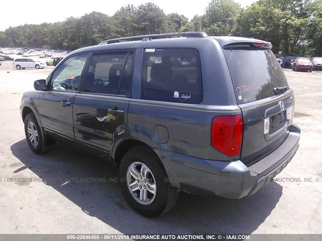 2HKYF184X3H612079 - 2003 HONDA PILOT EX GRAY photo 3