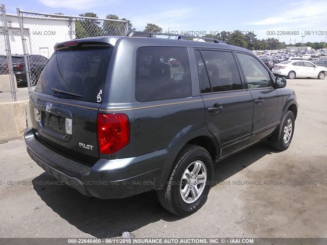 2HKYF184X3H612079 - 2003 HONDA PILOT EX GRAY photo 4