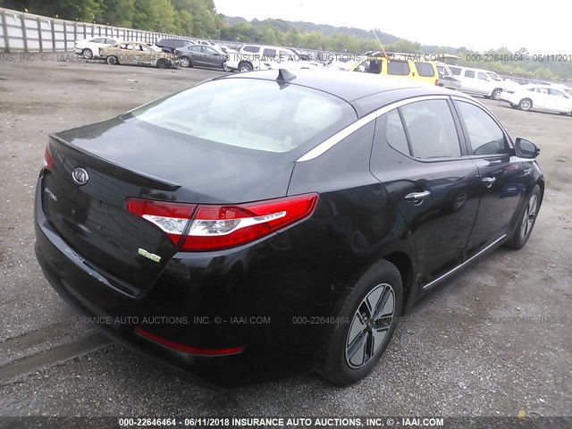 KNAGM4AD1B5002824 - 2011 KIA OPTIMA HYBRID BLACK photo 4