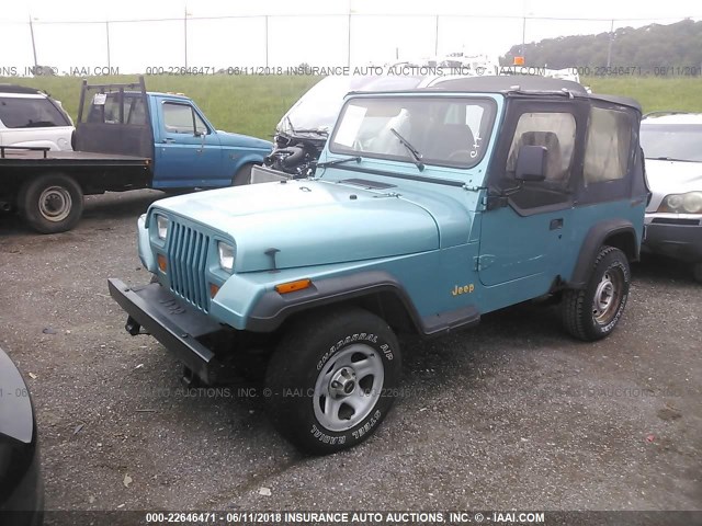 1J4FY19P4SP278638 - 1995 JEEP WRANGLER / YJ S/RIO GRANDE BLUE photo 2