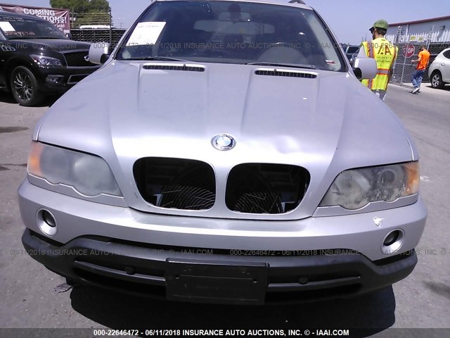 5UXFA53542LP43692 - 2002 BMW X5 3.0I SILVER photo 6