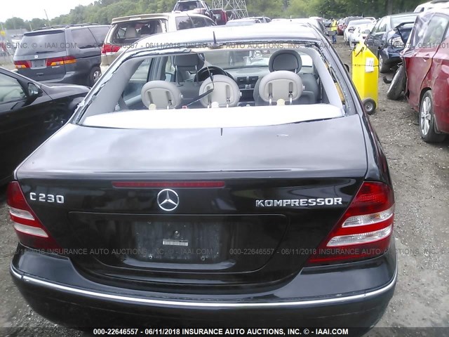 WDBRF40J55A768546 - 2005 MERCEDES-BENZ C 230K SPORT SEDAN BLACK photo 6