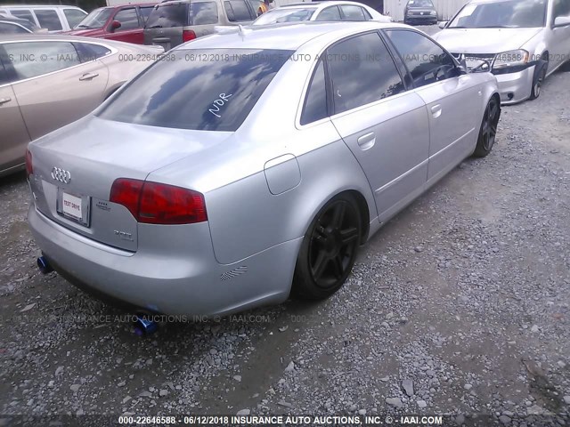 WAUDF78E87A133115 - 2007 AUDI A4 2.0T QUATTRO SILVER photo 4