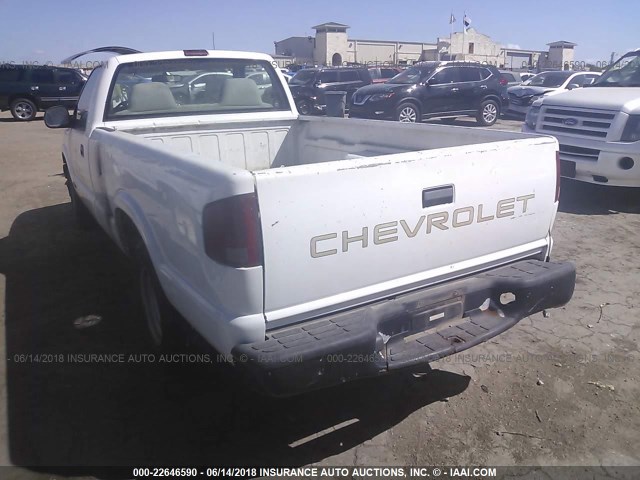 1GCCS14X5XK139169 - 1999 CHEVROLET S TRUCK S10 WHITE photo 3