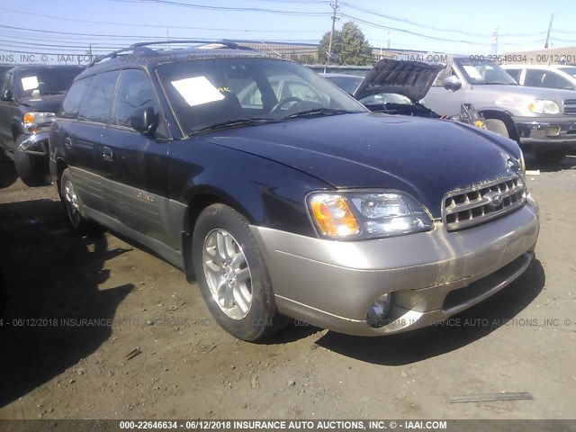 4S3BH6659Y7656790 - 2000 SUBARU LEGACY OUTBACK BLUE photo 1