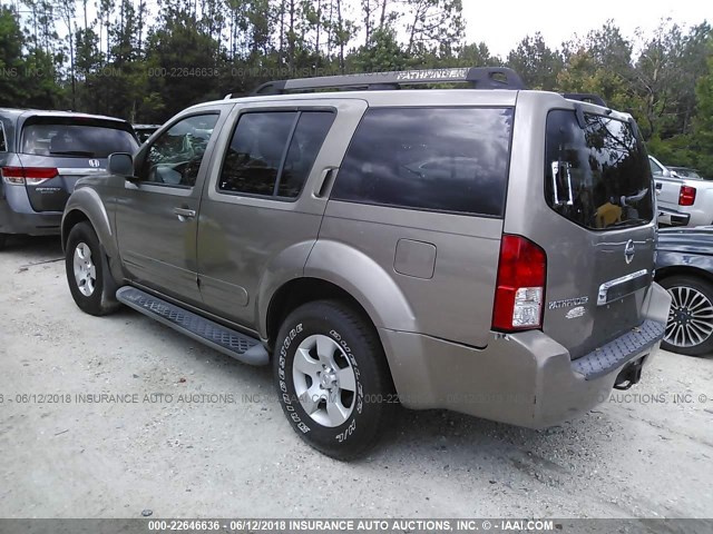 5N1AR18U77C615737 - 2007 NISSAN PATHFINDER LE/SE/XE SILVER photo 3