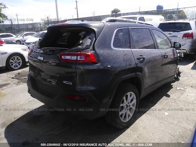 1C4PJLCB2GW275581 - 2016 JEEP CHEROKEE LATITUDE GRAY photo 4