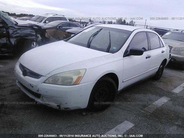 1HGCM56195A134054 - 2005 HONDA ACCORD DX WHITE photo 2