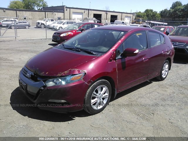 JHMZE2H70AS005032 - 2010 HONDA INSIGHT EX RED photo 2