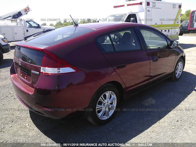 JHMZE2H70AS005032 - 2010 HONDA INSIGHT EX RED photo 4