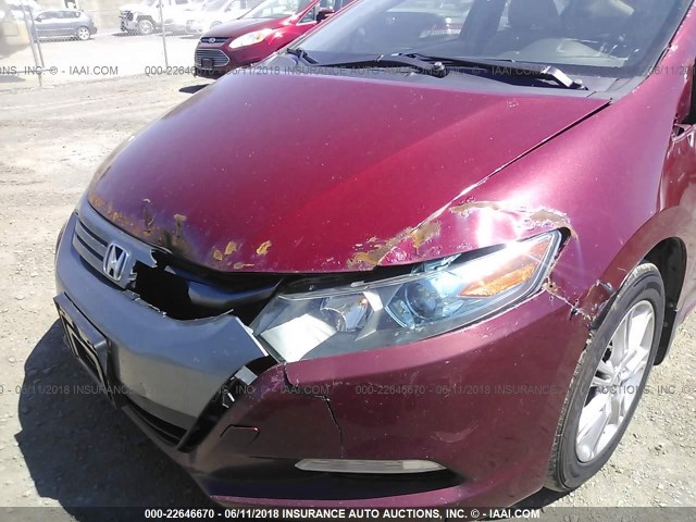 JHMZE2H70AS005032 - 2010 HONDA INSIGHT EX RED photo 6