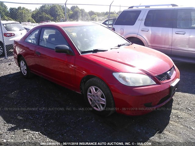 1HGEM211X4L013910 - 2004 HONDA CIVIC DX VP RED photo 1