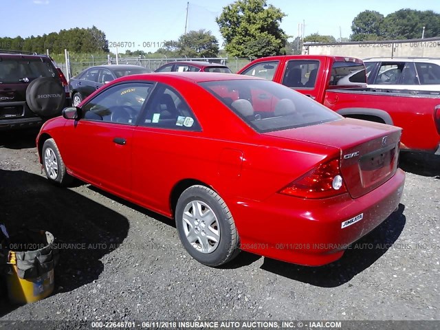 1HGEM211X4L013910 - 2004 HONDA CIVIC DX VP RED photo 3