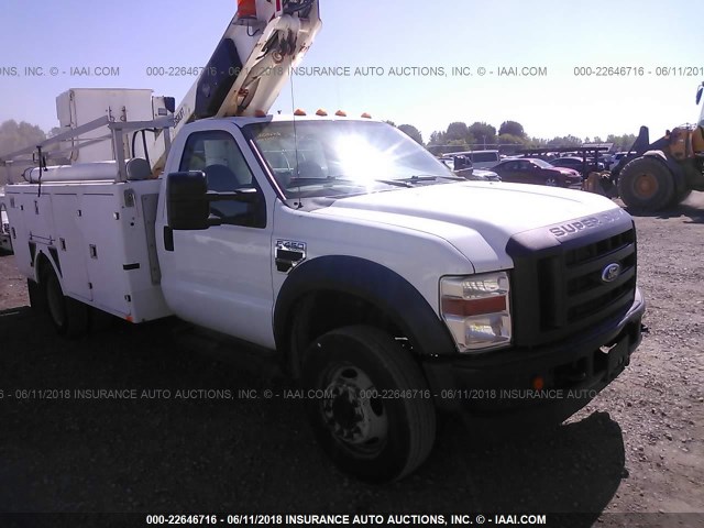 1FDXF46Y68EE04951 - 2008 FORD F450 SUPER DUTY WHITE photo 1