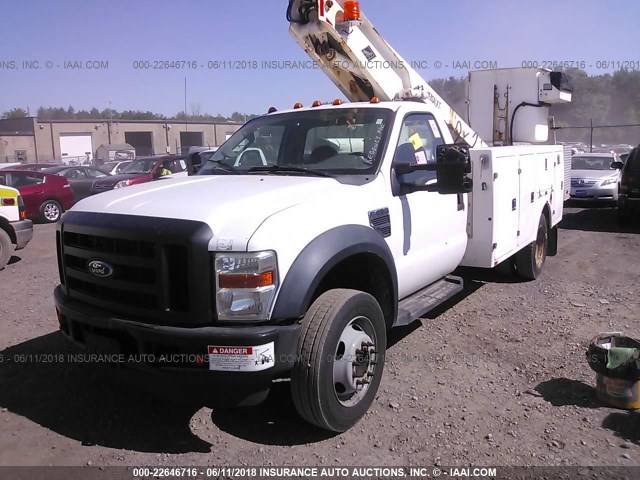 1FDXF46Y68EE04951 - 2008 FORD F450 SUPER DUTY WHITE photo 2