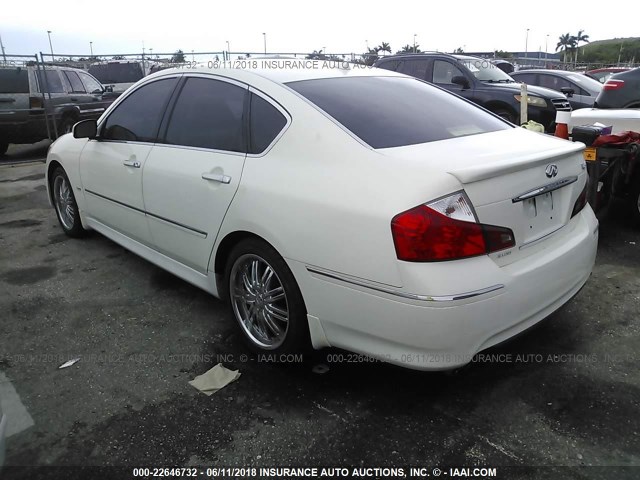 JNKBY01E58M500203 - 2008 INFINITI M45 SPORT WHITE photo 3