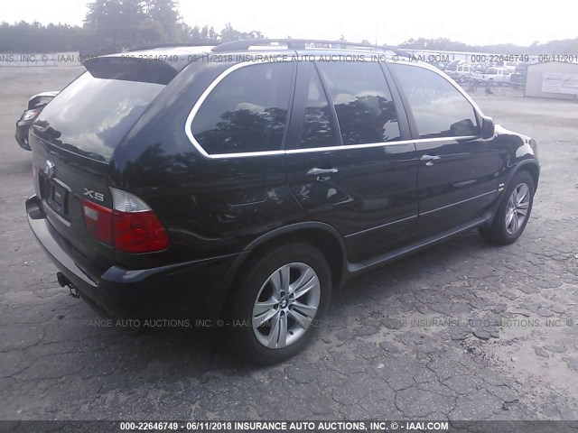 5UXFB53595LV15611 - 2005 BMW X5 4.4I BLACK photo 4