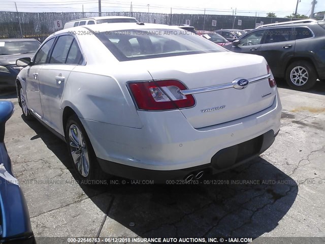 1FAHP2FW8AG142228 - 2010 FORD TAURUS LIMITED WHITE photo 3