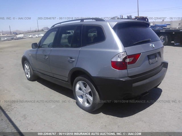 WBXPA73484WB20334 - 2004 BMW X3 2.5I SILVER photo 3