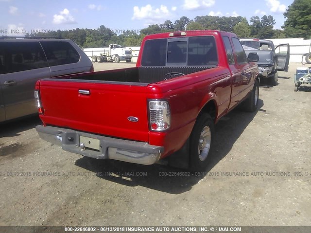 1FTYR14U01PA86835 - 2001 FORD RANGER SUPER CAB RED photo 4