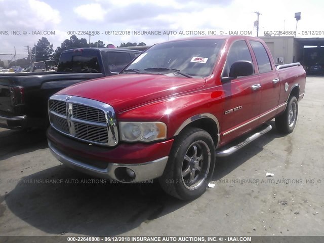 1D7HA18N25S270421 - 2005 DODGE RAM 1500 ST/SLT RED photo 2