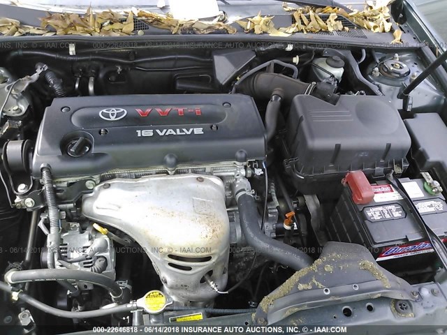 4T1BE32K12U507698 - 2002 TOYOTA CAMRY LE/XLE/SE მწვანე ფოტო 10