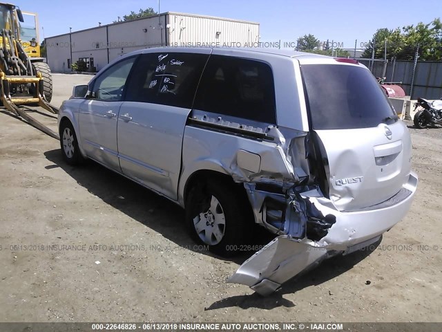 5N1BV28U54N324546 - 2004 NISSAN QUEST S/SE/SL SILVER photo 3